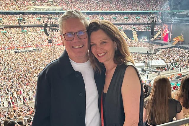 <p>The photo that ‘tells you everything’: Keir Starmer at a Taylor Swift concert with his wife Victoria, who he says brings out the best in him </p>