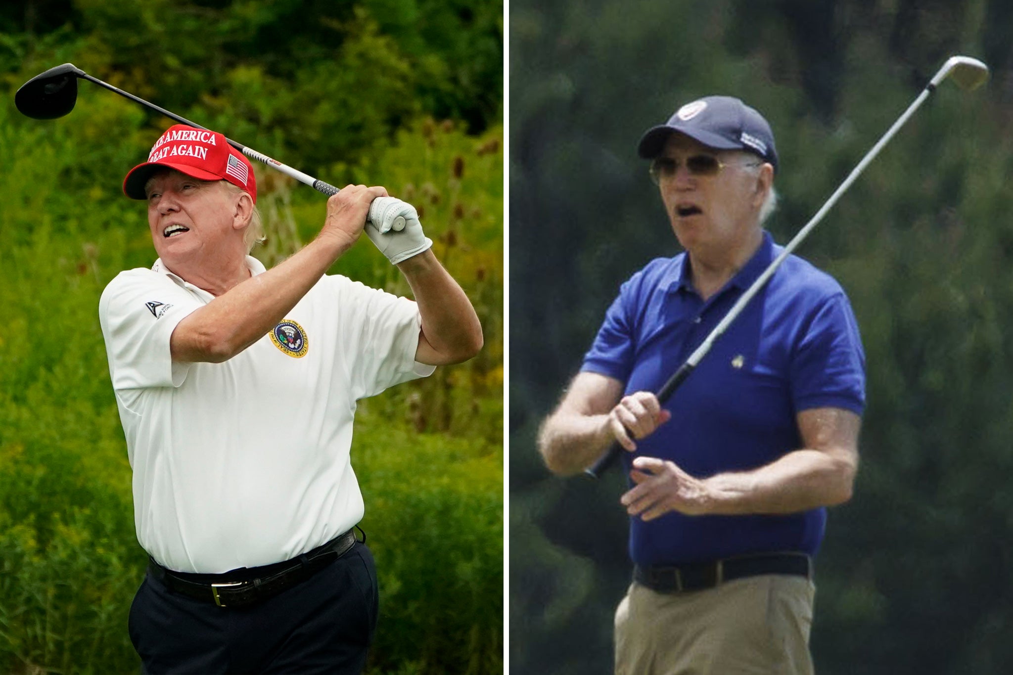 Trump says Biden couldn’t hit a 50 yard drive. Biden says Trump couldn’t lift his own golf bag. The race for the world’s most powerful job continues