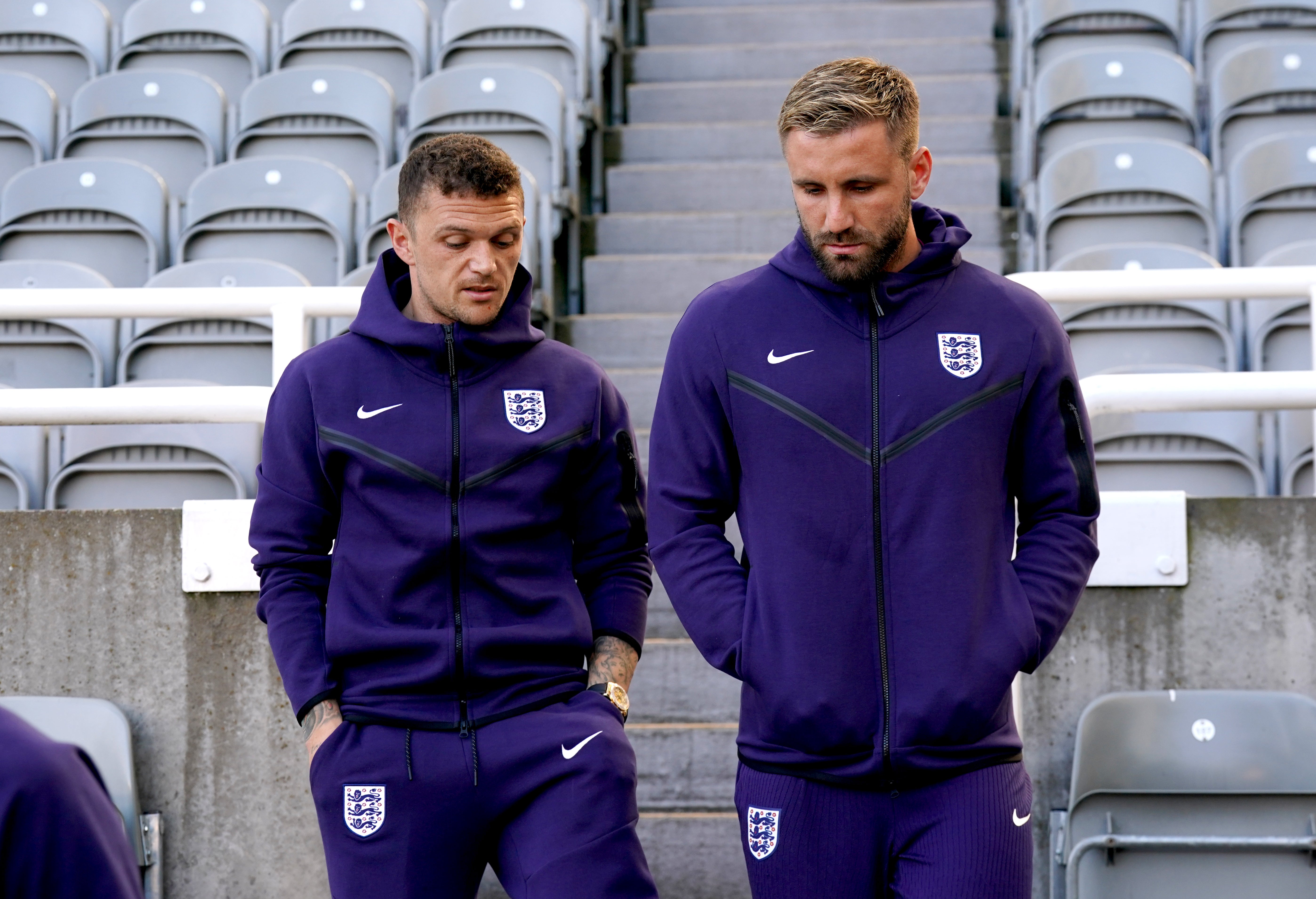 Luke Shaw and Kieran Trippier are England’蝉 two main options at left-back
