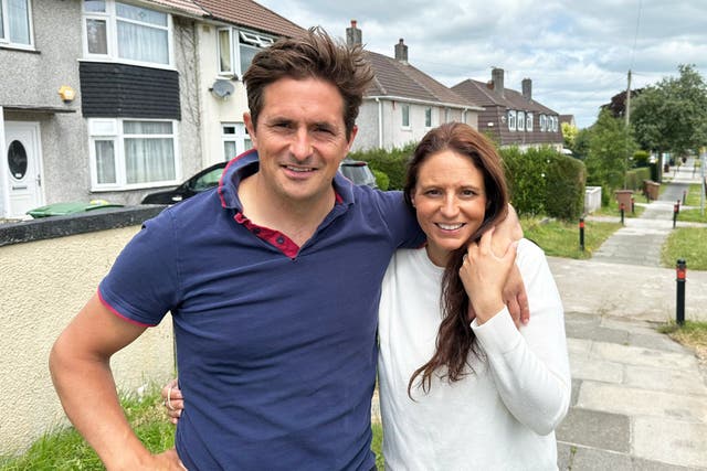 <p>Johnny Mercer is joined by his wife Felicity Cornelius-Mercer during canvassing in Plymouth  </p>