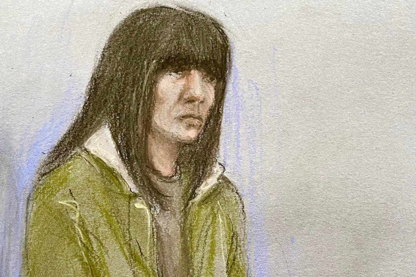 Hayley MacFarlane, sketched at a previous court hearing (Elizabeth Cook/PA)