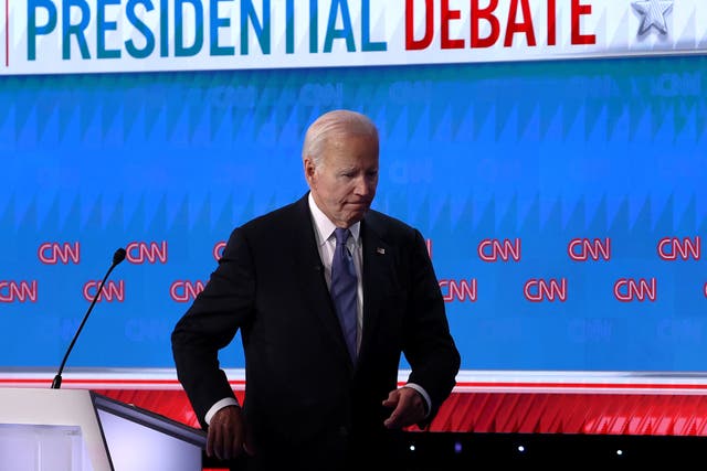 <p>President Joe Biden, walks off stage after the first 2024 presidential debate. Biden could still be replaced as the Democratic nominee, but some experts say that is so far unlikely. </p>