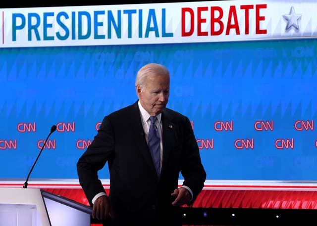 <p>President Joe Biden, walks off stage after the first 2024 presidential debate. Biden could still be replaced as the Democratic nominee, but some experts say that is so far unlikely. </p>