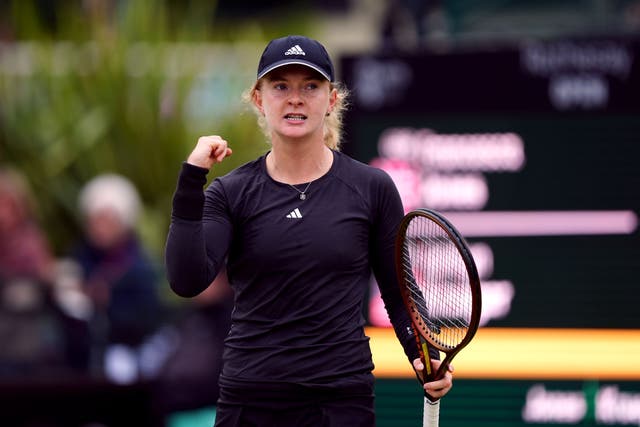Fran Jones clenches her fist during a match at Nottingham (Mike Egerton/PA)