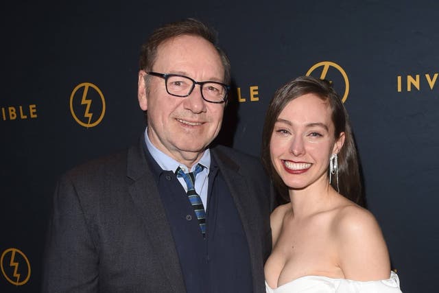 <p>Kevin Spacey and Jet Jandreau at the premiere of ‘Peter Five Eight'</p>