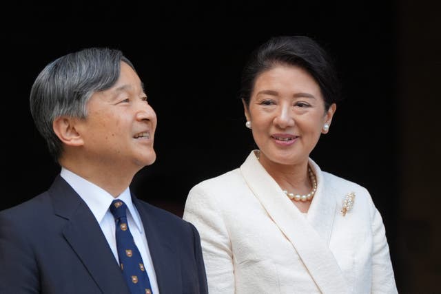 Emperor Naruhito of Japan and his wife Empress Masako (Joe Giddens/PA)