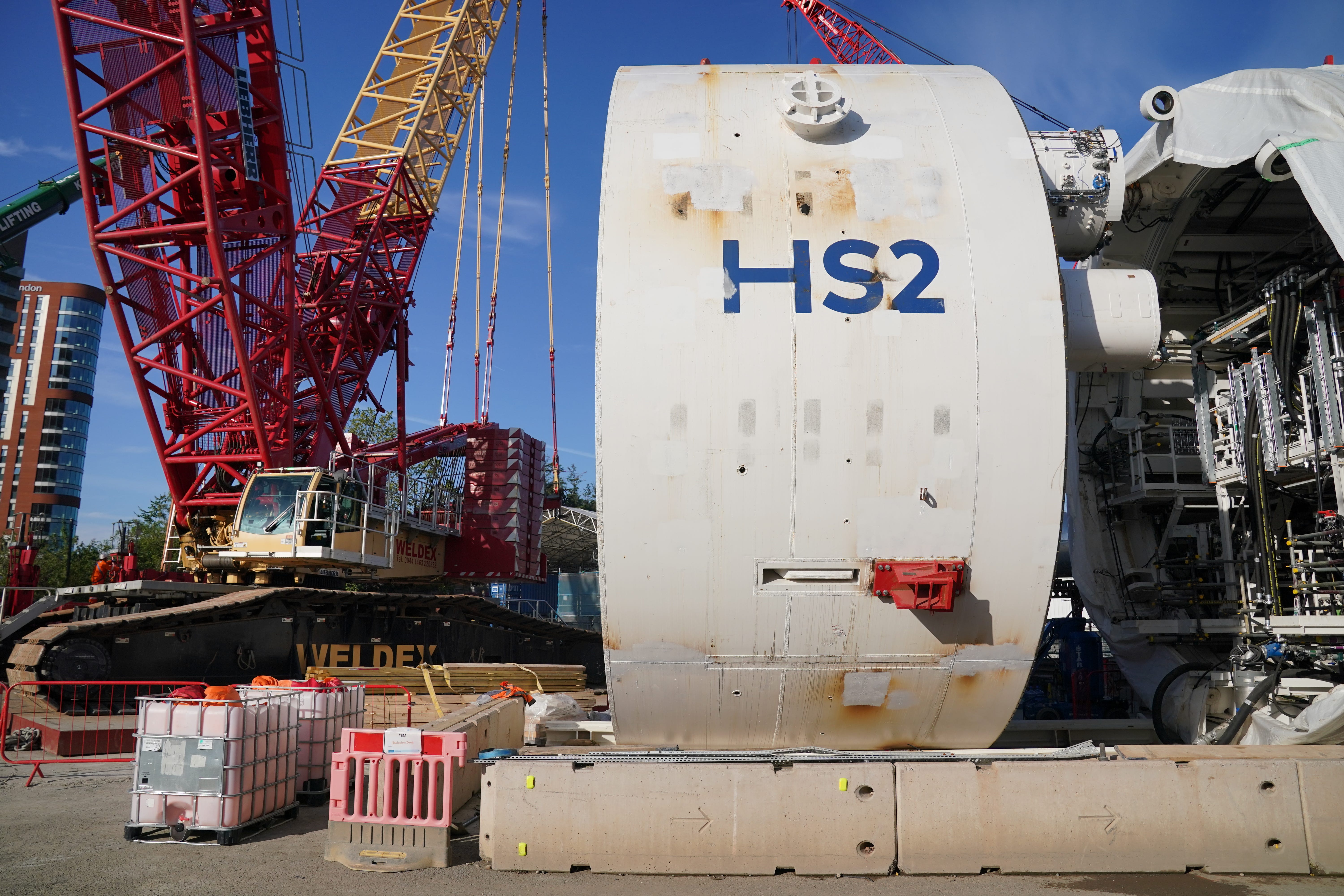 A boring machine near Old Oak Common in West London last month