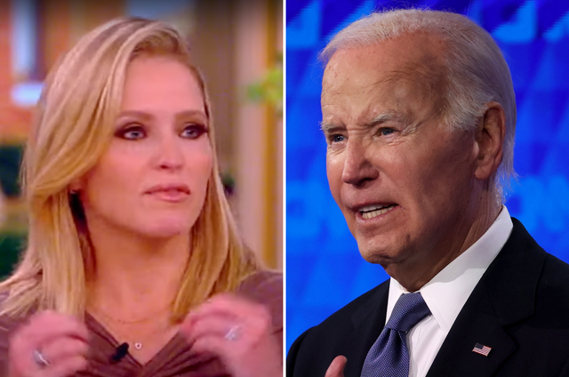 <p>Sara Haines and Joe Biden</p>