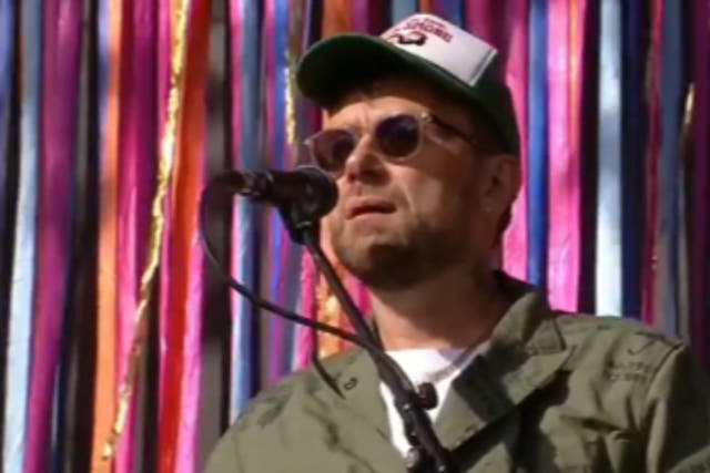 <p>Damon Albarn made a surprise appearance at Glastonbury during Bombay Bicycle Club’s set</p>