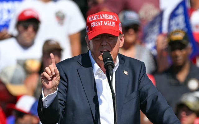 <p>Donald Trump speaks to supporters in Virginia on June 28. </p>