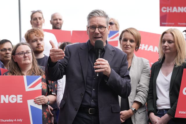 Labour Party leader Sir Keir Starmer on the campaign trail (Stefan Rousseau/PA)