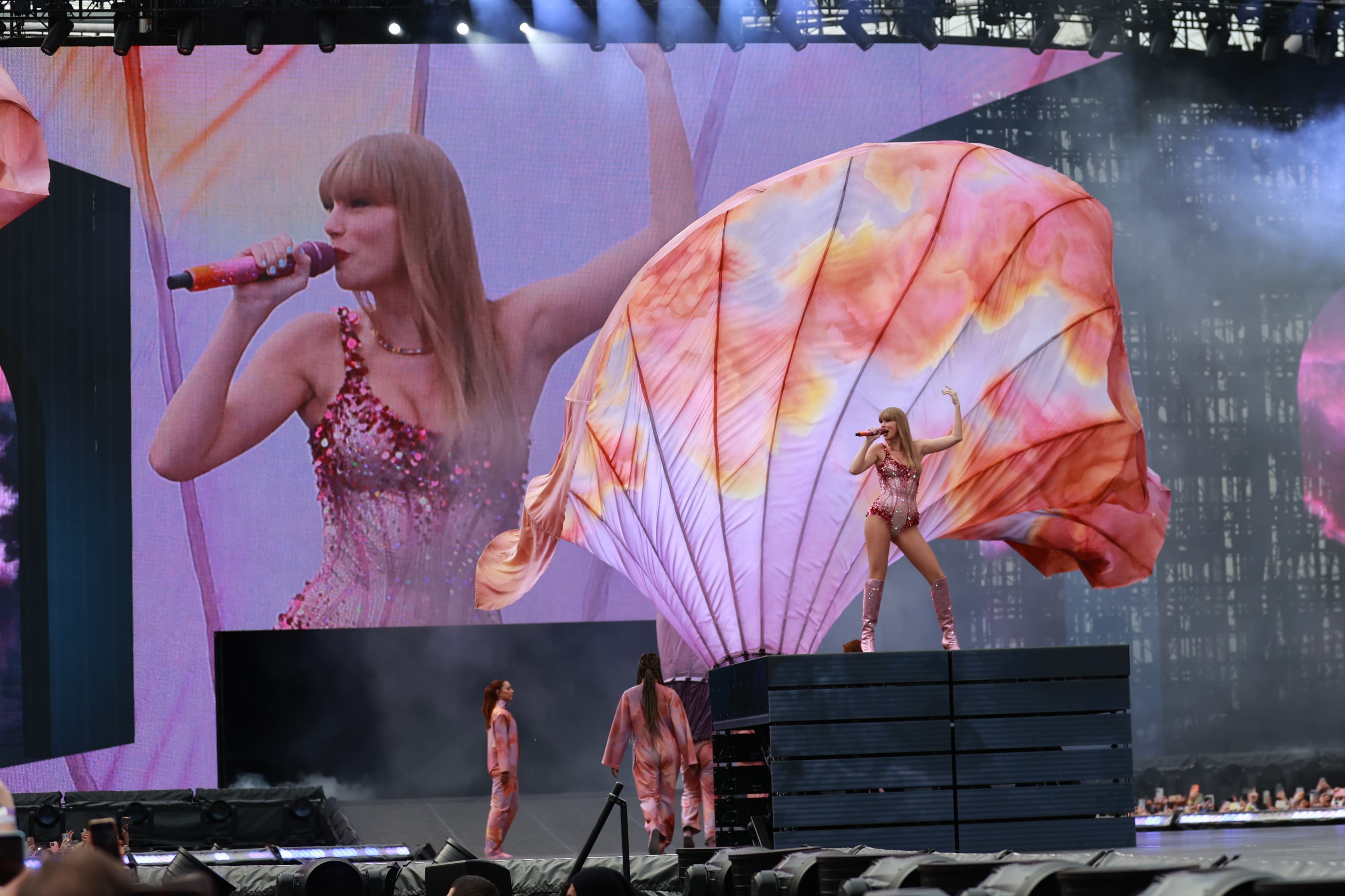 Taylor Swift on stage during Eras Tour