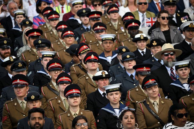 Members of the armed forces at the UK’s national commemorative event for the 80th anniversary of D-Day (PA)