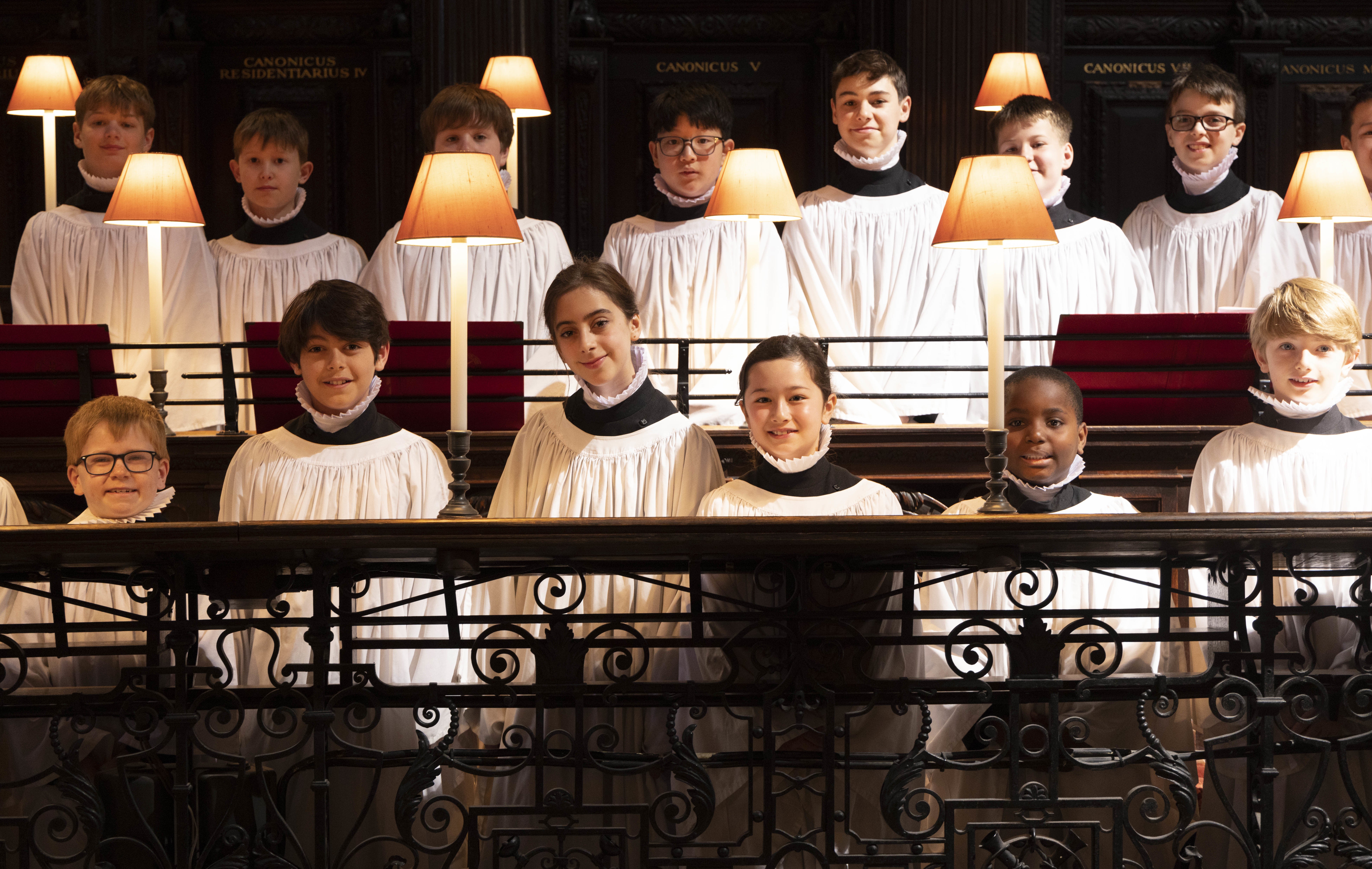 Choristers Lila (left), 11 and Lois, 10 (Tim Anderson/PA)