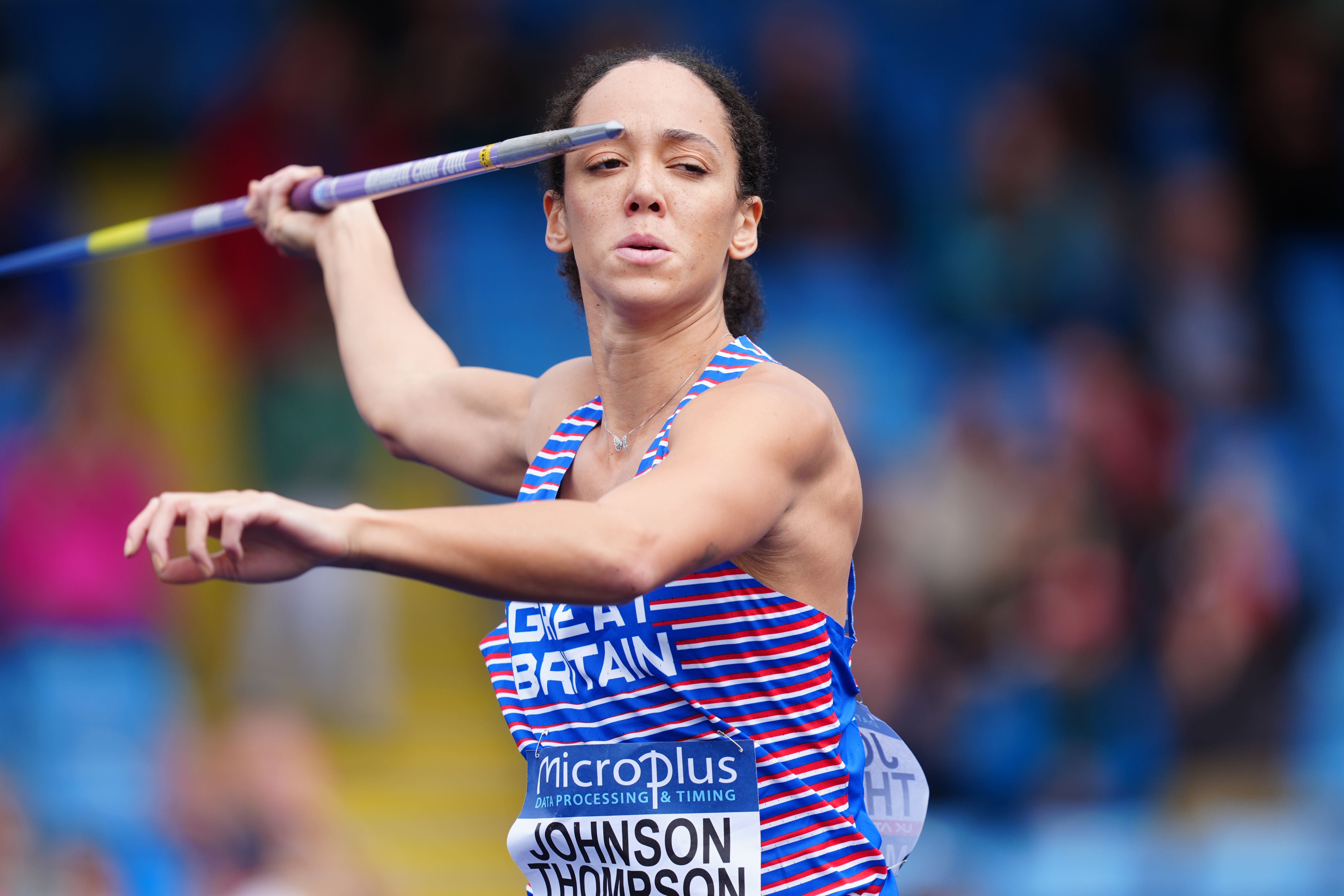 Katarina Johnson-Thompson was in action in the javelin at the UK Championships in Manchester (David Davies/PA)
