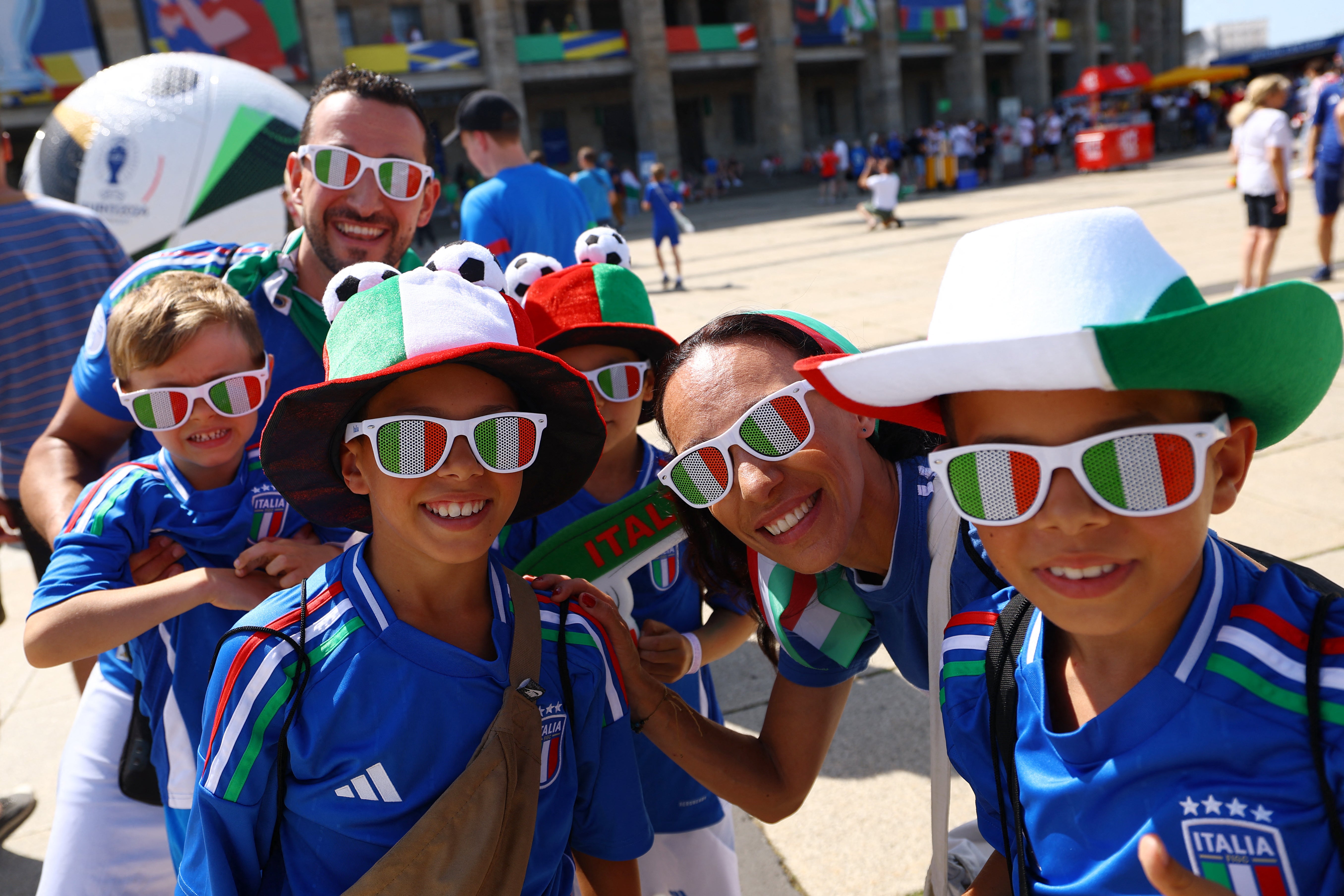 Italy fans arrive in Berlin for the last-16 tie with Switzerland