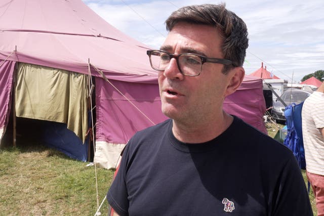 Andy Burnham was speaking at Glastonbury Festival (Tom Leese/PA)