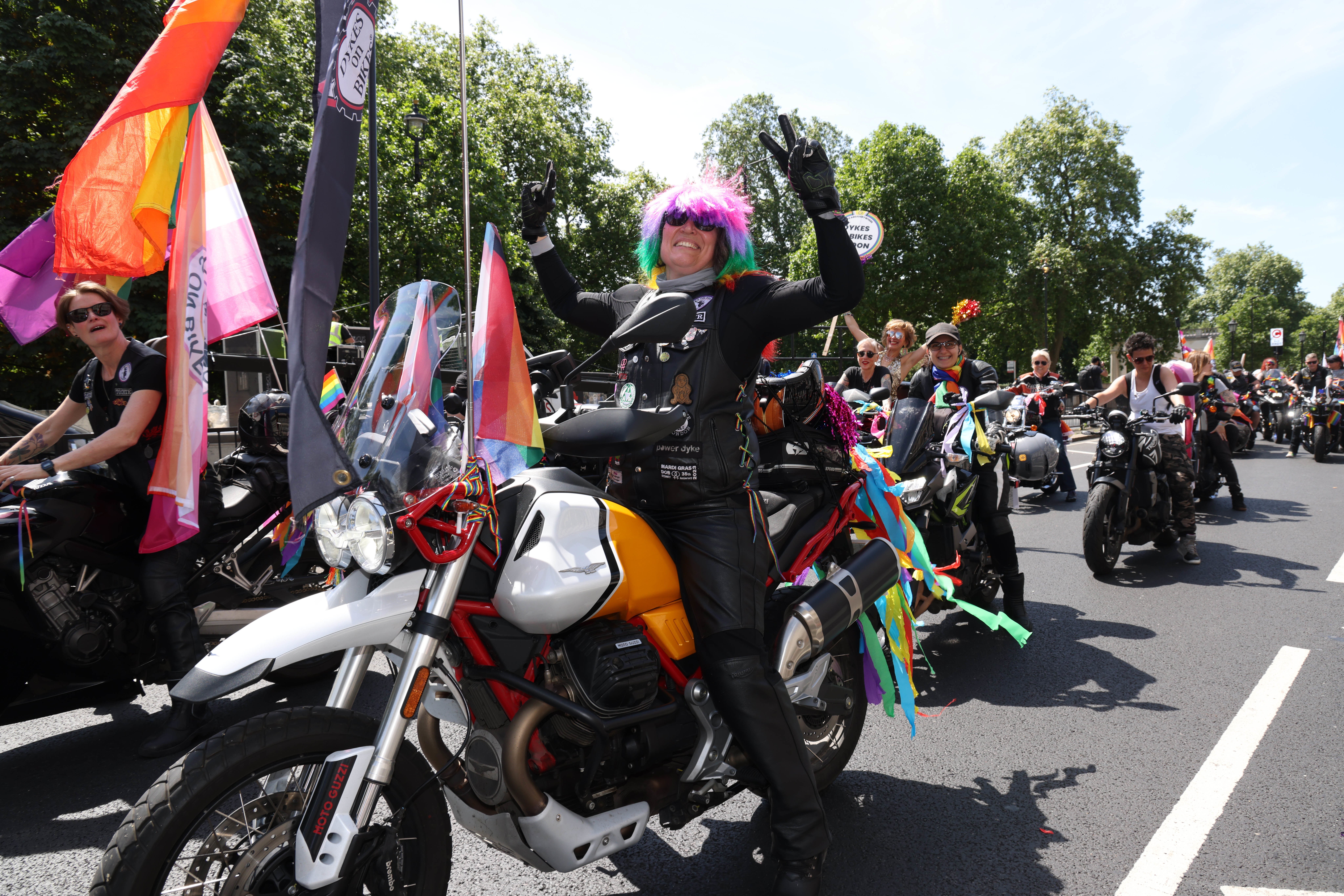 Bikers also took to the streets for the parade