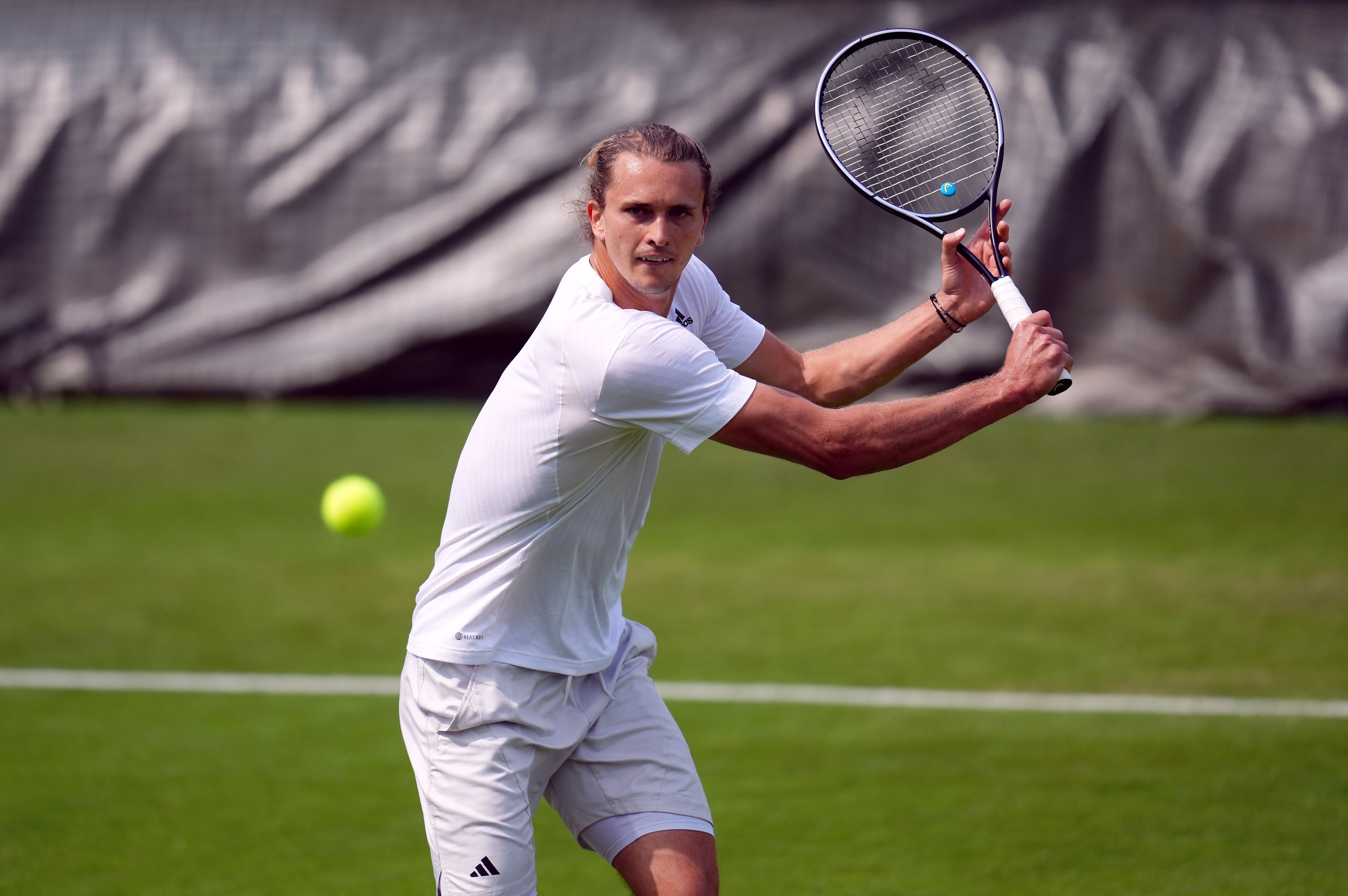 Alexander Zverev practises at Wimbledon (John Walton/PA)