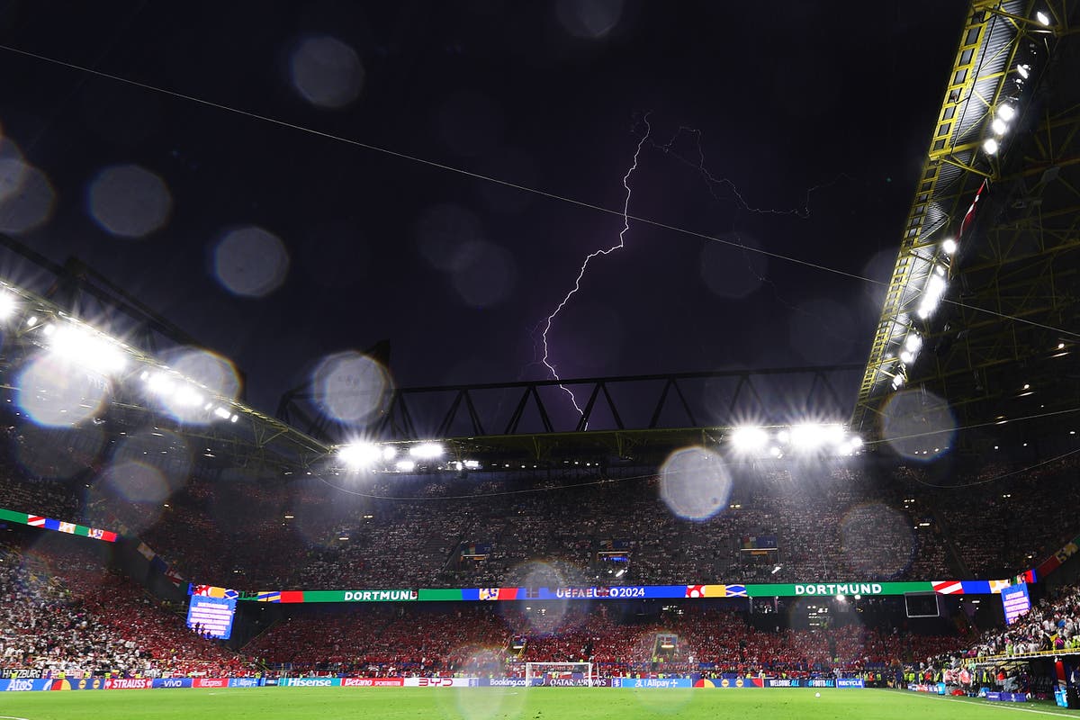 Germany v Denmark score LIVE: Euro 2024 match resumes after storm halts play