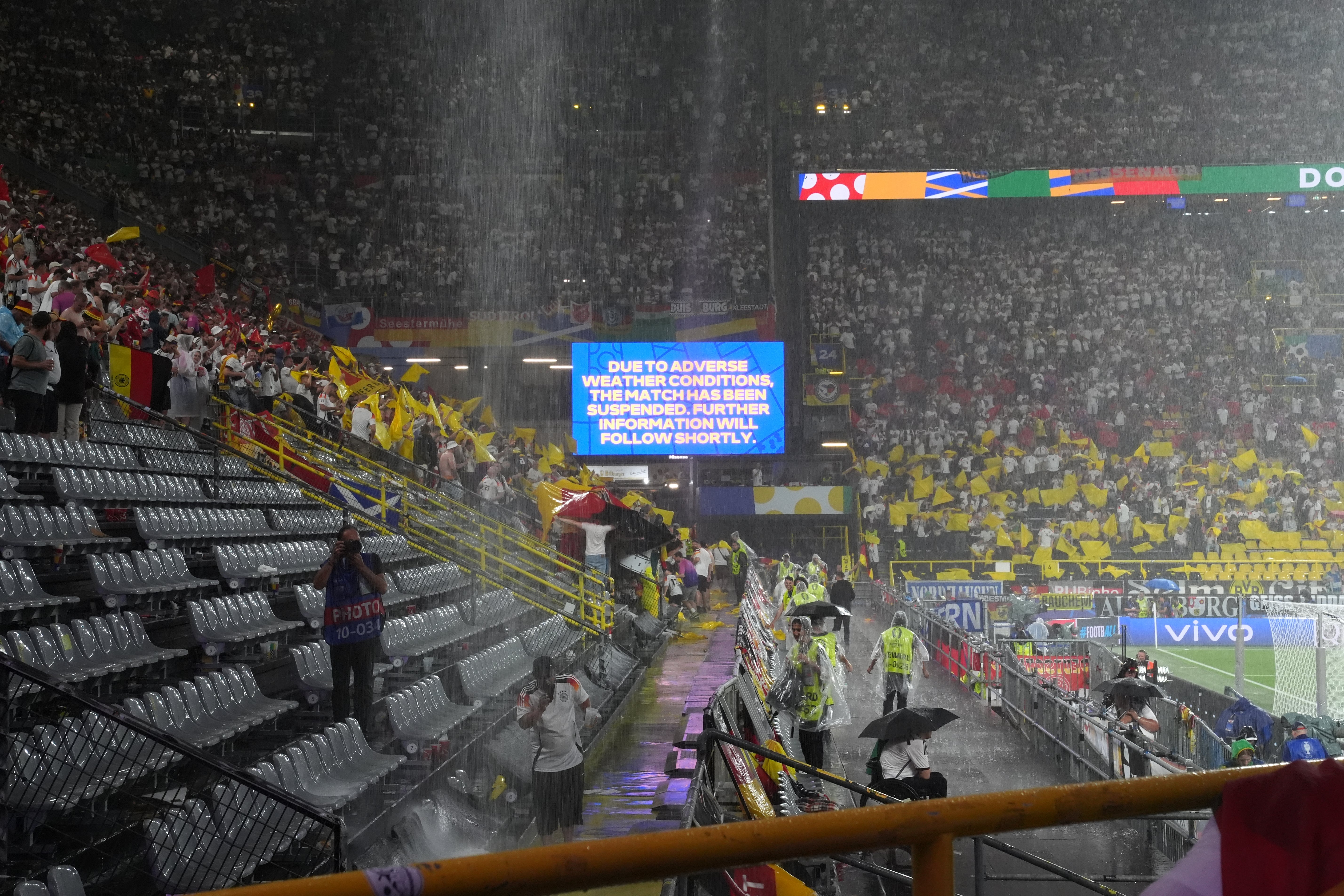 pa ready, michael oliver, denmark, germany, english, ange postecoglou, dortmund, germany-denmark clash suspended due to torrential rain and thunder storm