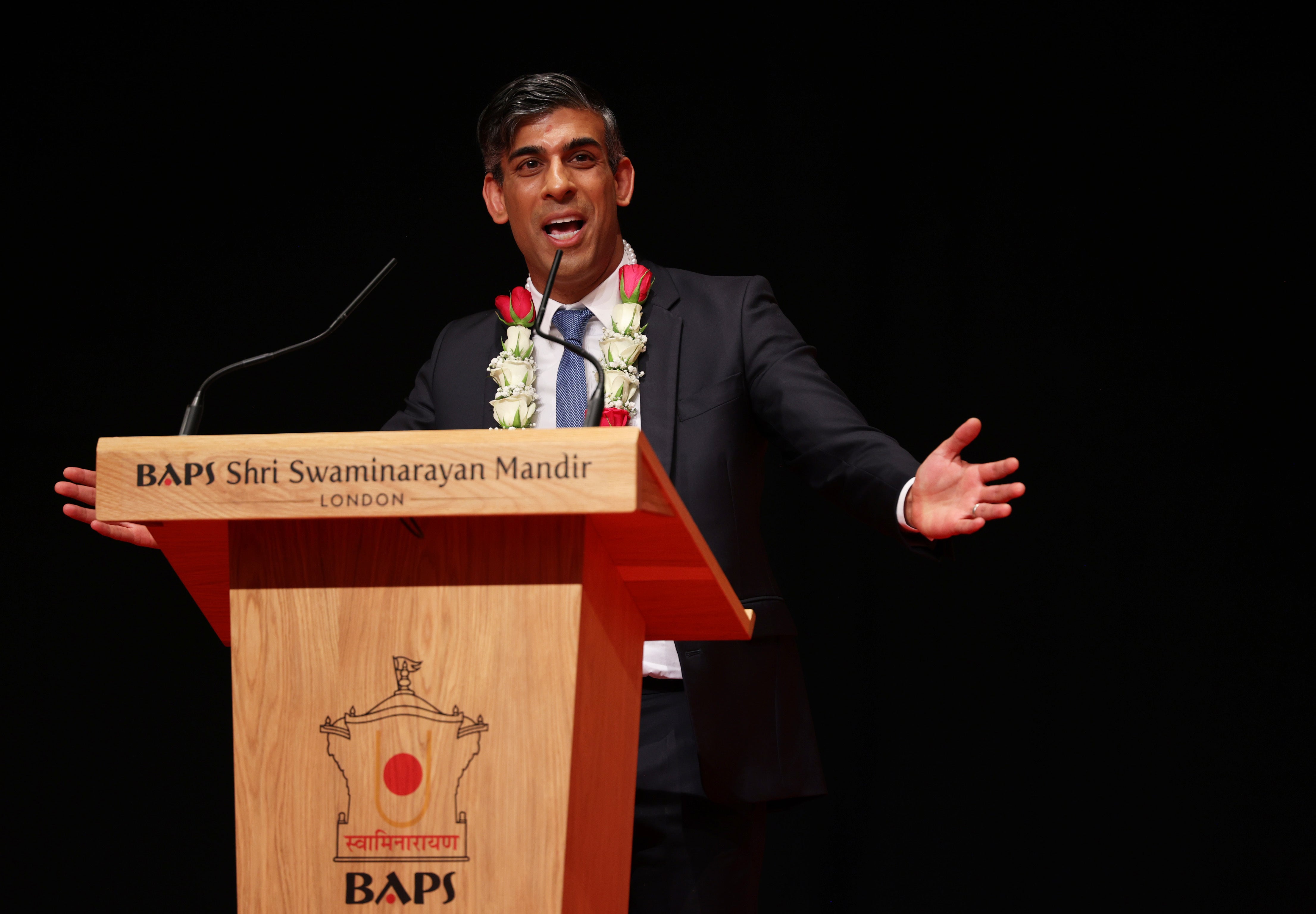 Prime Minister Rishi Sunak thanked Hindus for their support (Dan Kitwood/PA)