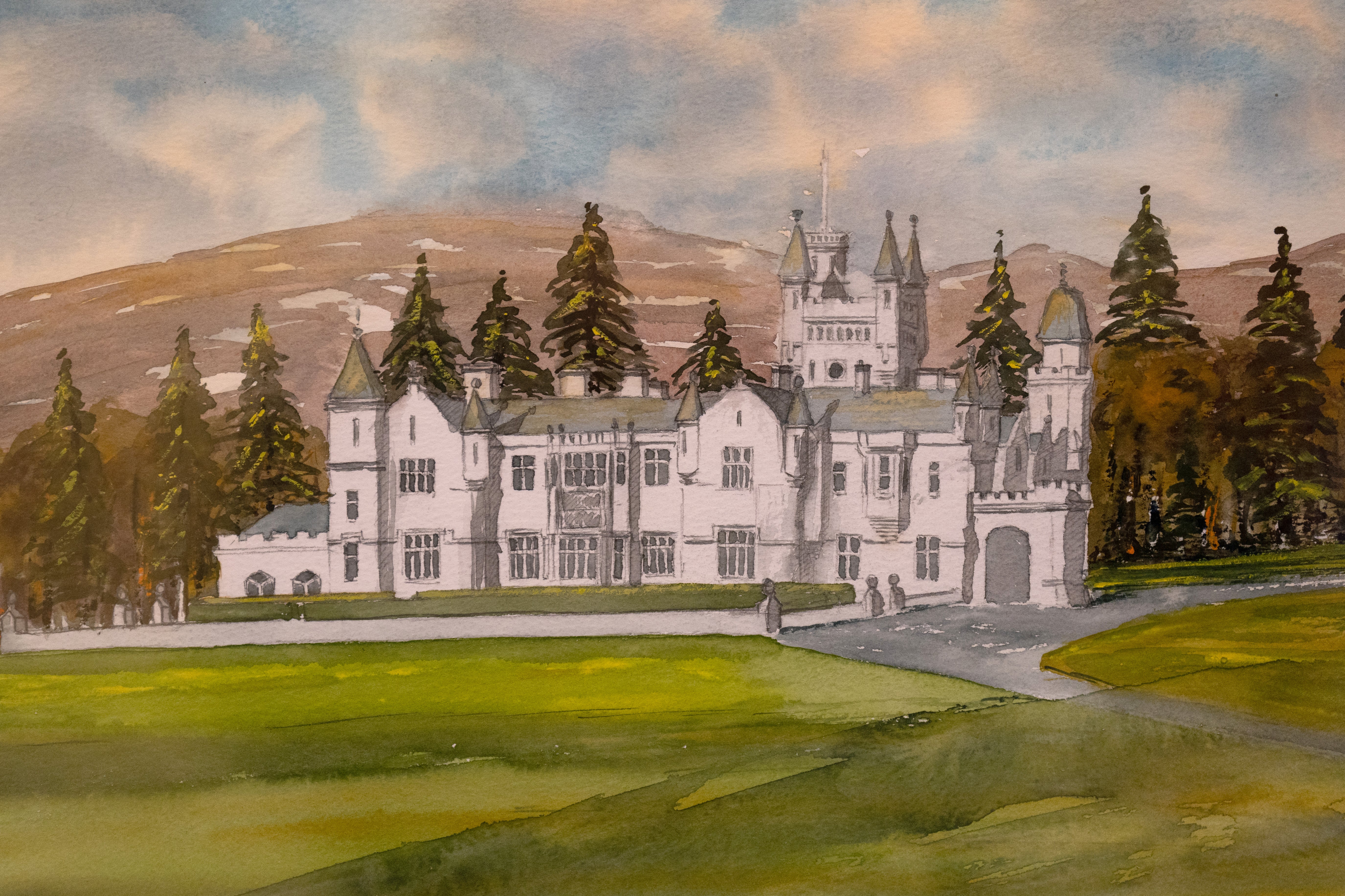 Balmoral Castle painted by King Charles (Joe Giddens/PA)