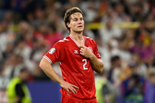 <p>Denmark’s Joachim Andersen was on the unfortunate end of two controversial VAR calls.</p>