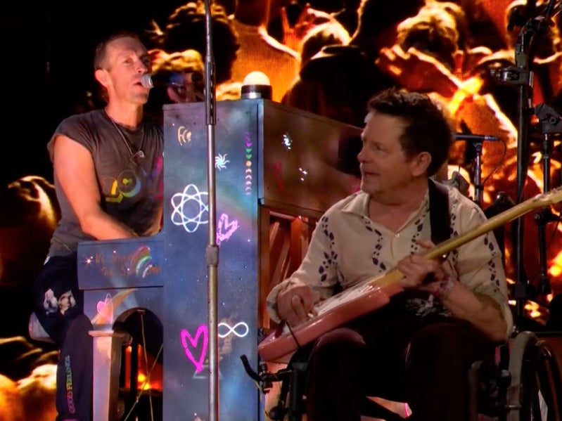 glastonbury, coldplay, chris martin, michael j fox, little simz, laura mvula, coldplay review, glastonbury 2024: chris martin and co deliver the spectacle of a lifetime