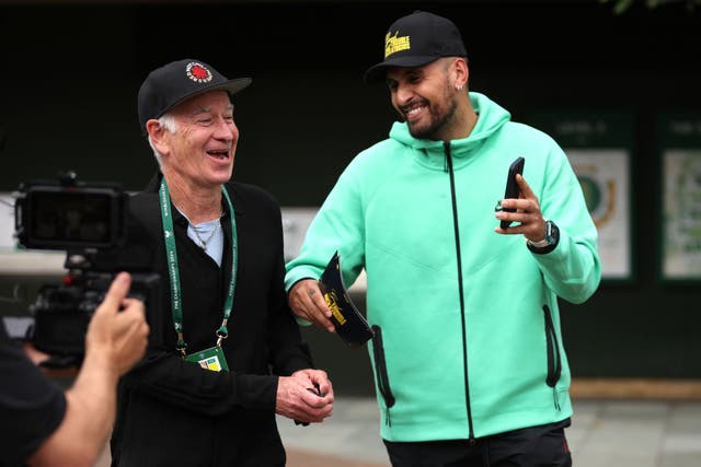 <p>Nick Kyrgios and John McEnroe ahead of Wimbledon 2024 </p>