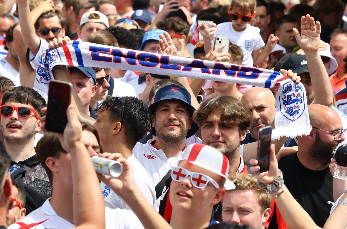 Watch again: England and Slovakia fans arrive in Gelsenkirchen ahead of Euro 2024 knock-out match