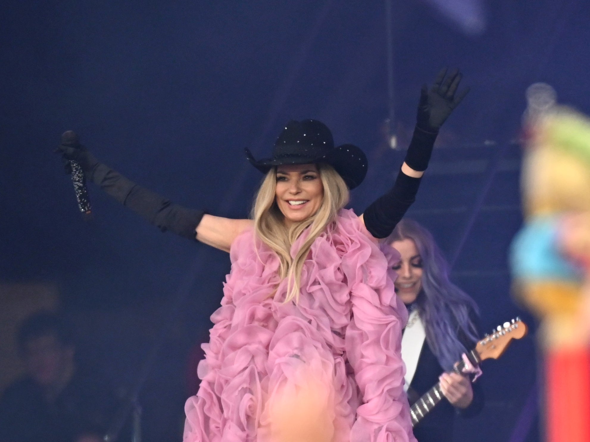 Shania Twain performs during the Legends Slot at Glastonbury 2024