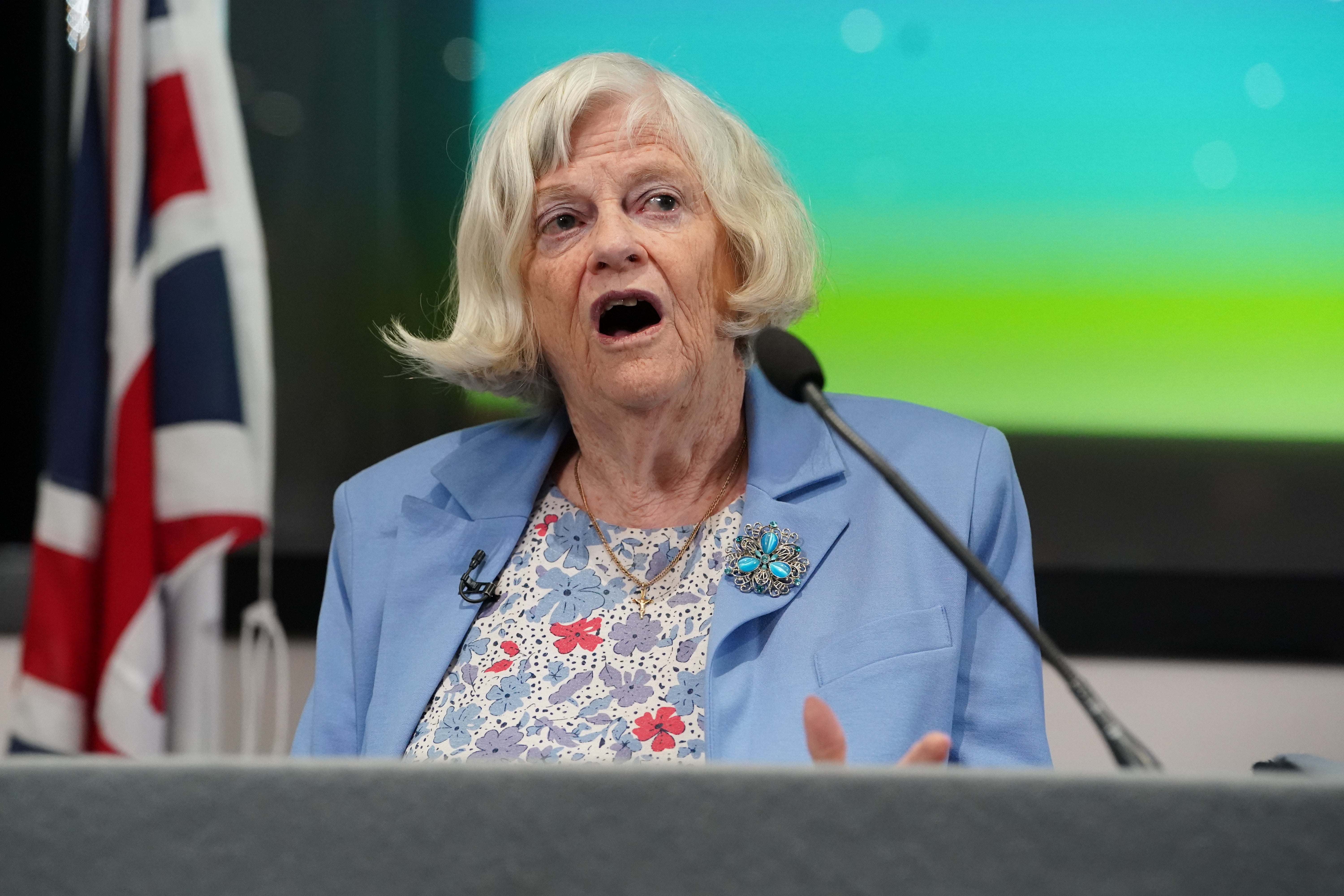 Ann Widdecombe speaking during a Reform UK General Election campaign launch (Lucy North/PA)