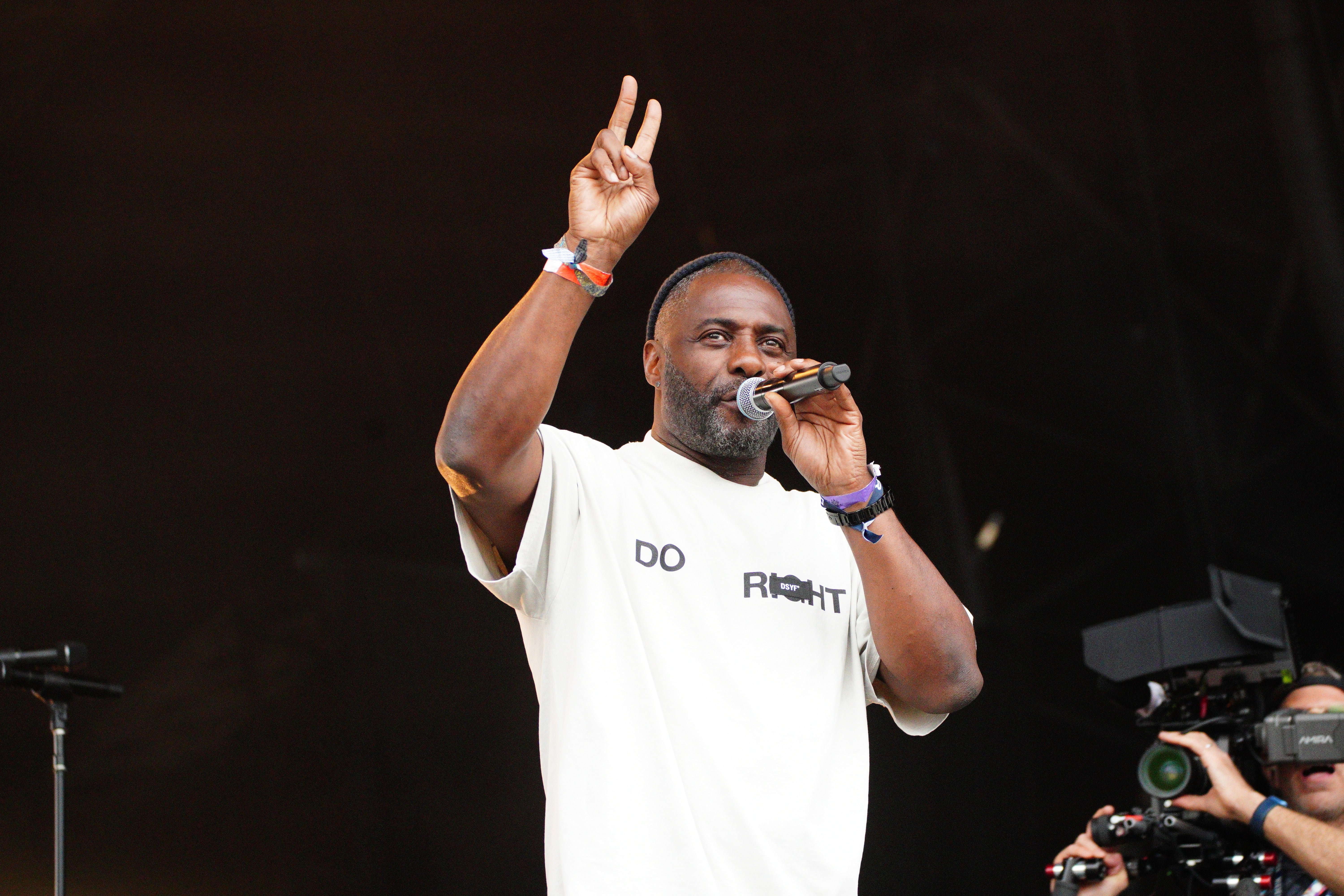 Idris Elba at the Glastonbury Festival (Ben Birchall/PA)