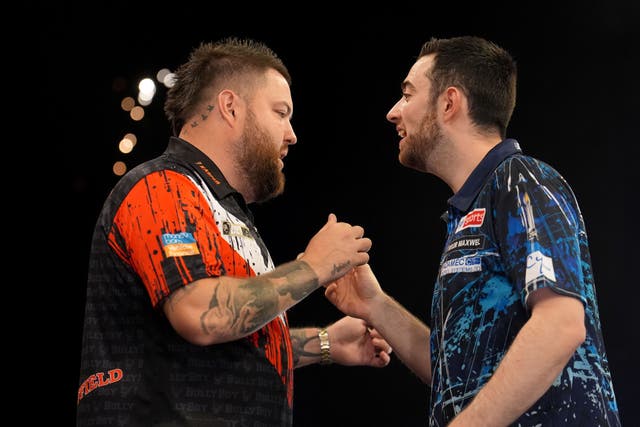 Michael Smith (left) and Luke Humphries won the final for England (PA)
