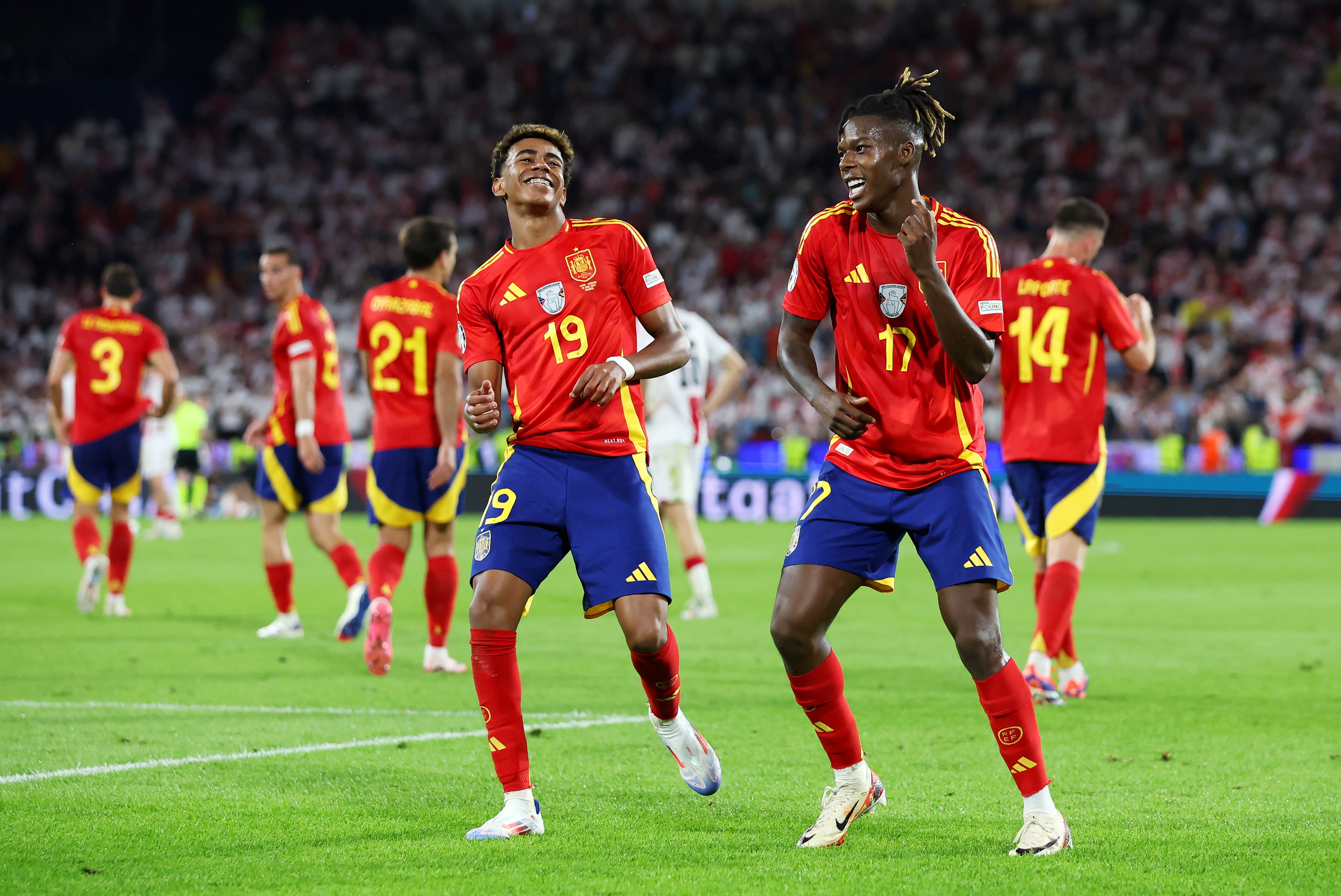 Serious moves: the two wingers have caused trouble for Spain’s opponents so far