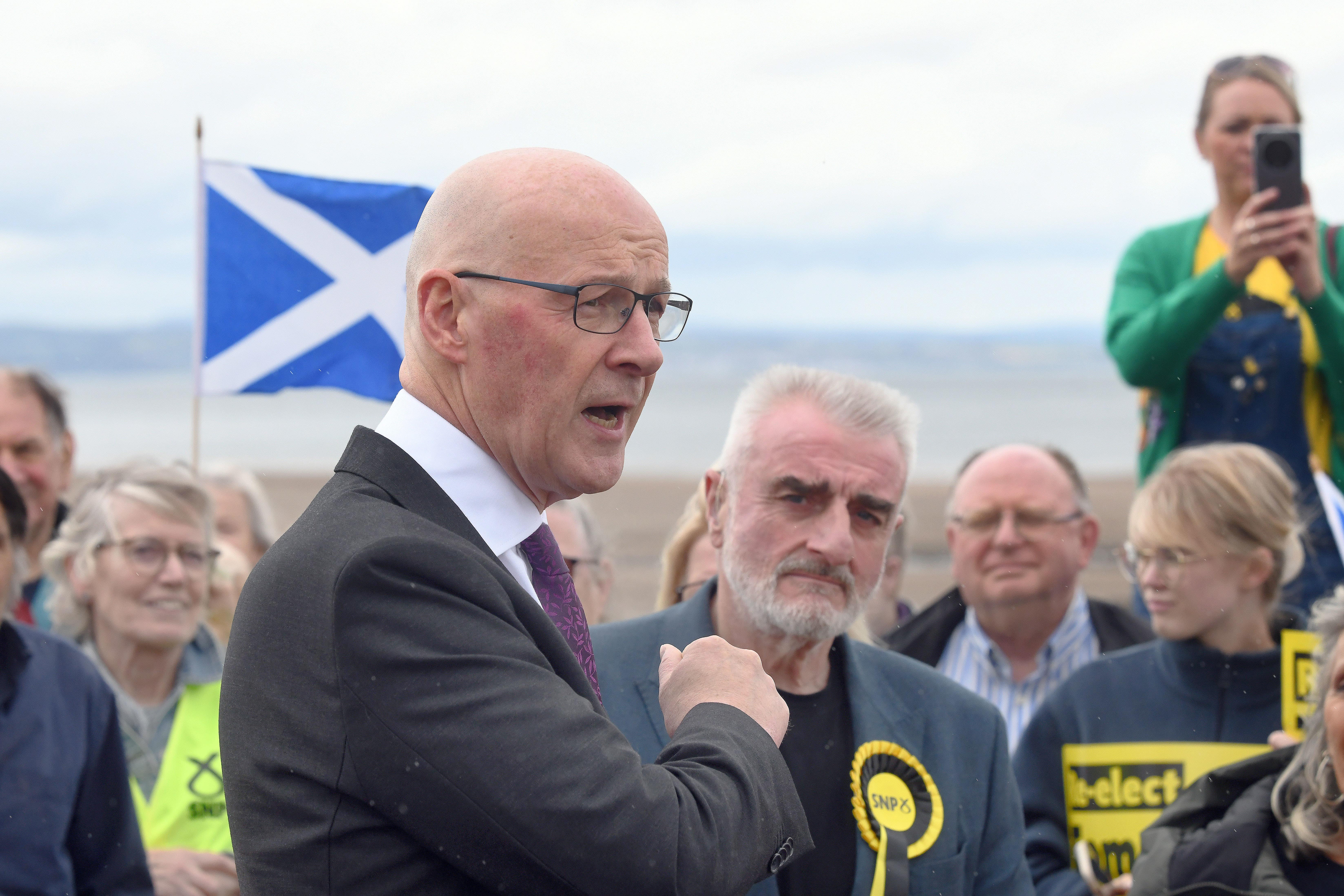 SNP Leader John Swinney pictured at a recent campaign trail. (Michael Boyd/PA)