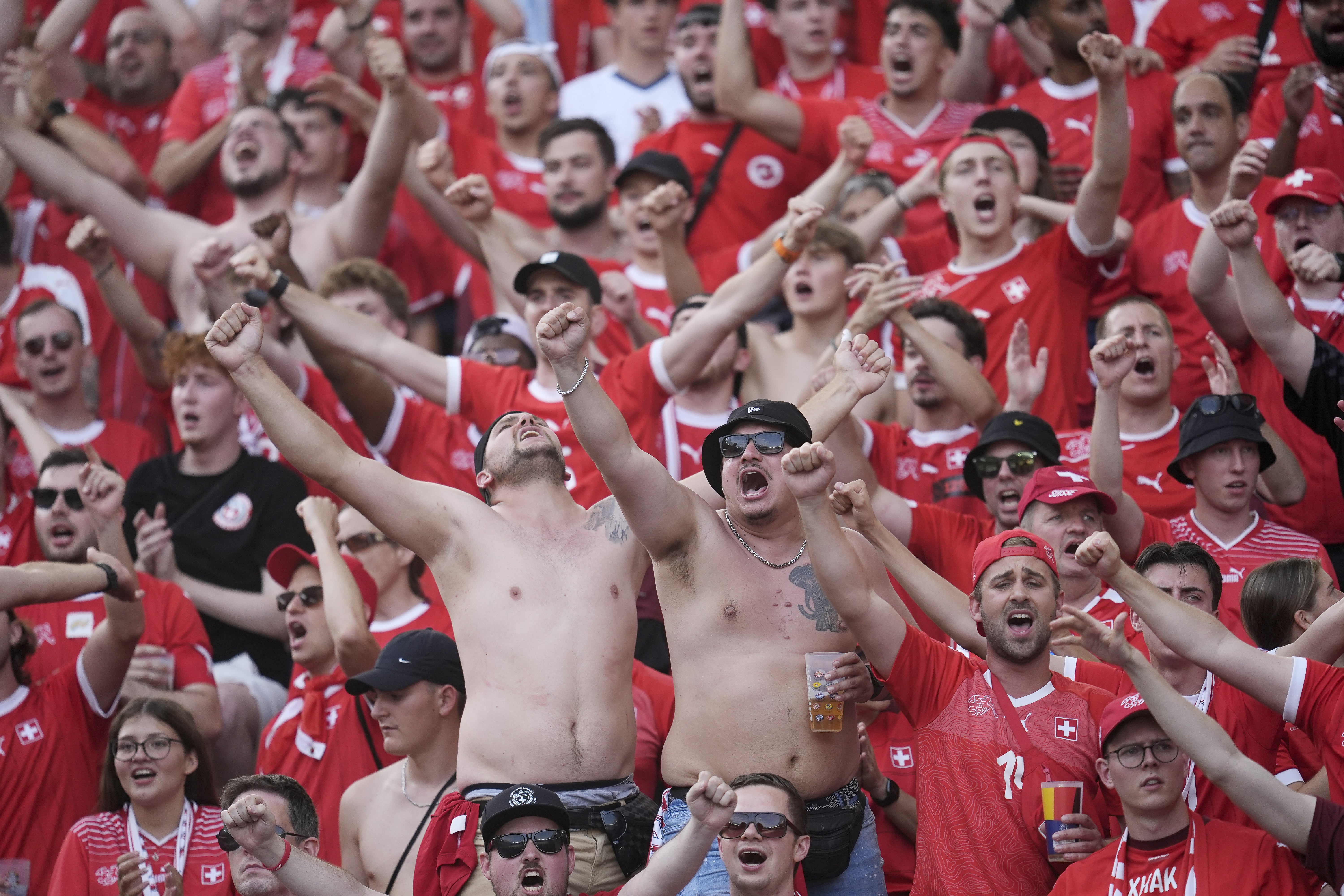 Switzerland fans saw their side beat the defending champions (Nick Potts/PA).