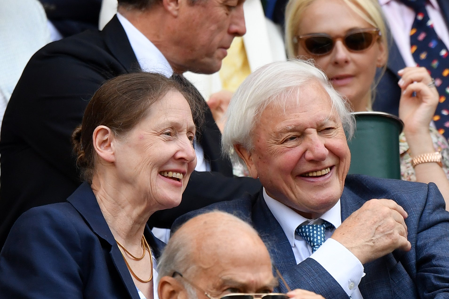 Attenborough with his daugther at Wimbledon in 2019