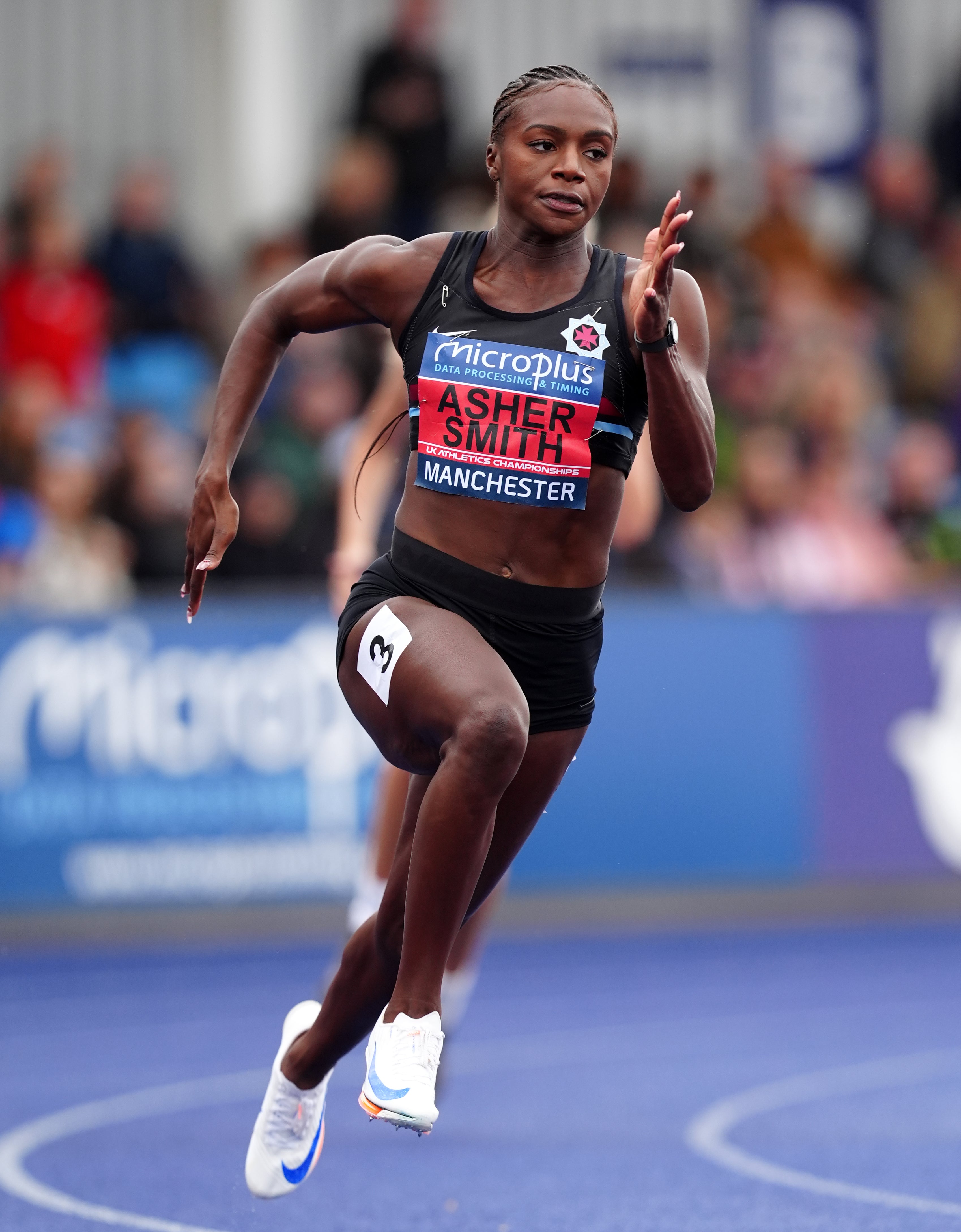 Asher-Smith triumphed in a championship record time in Manchester (David Davies/PA)