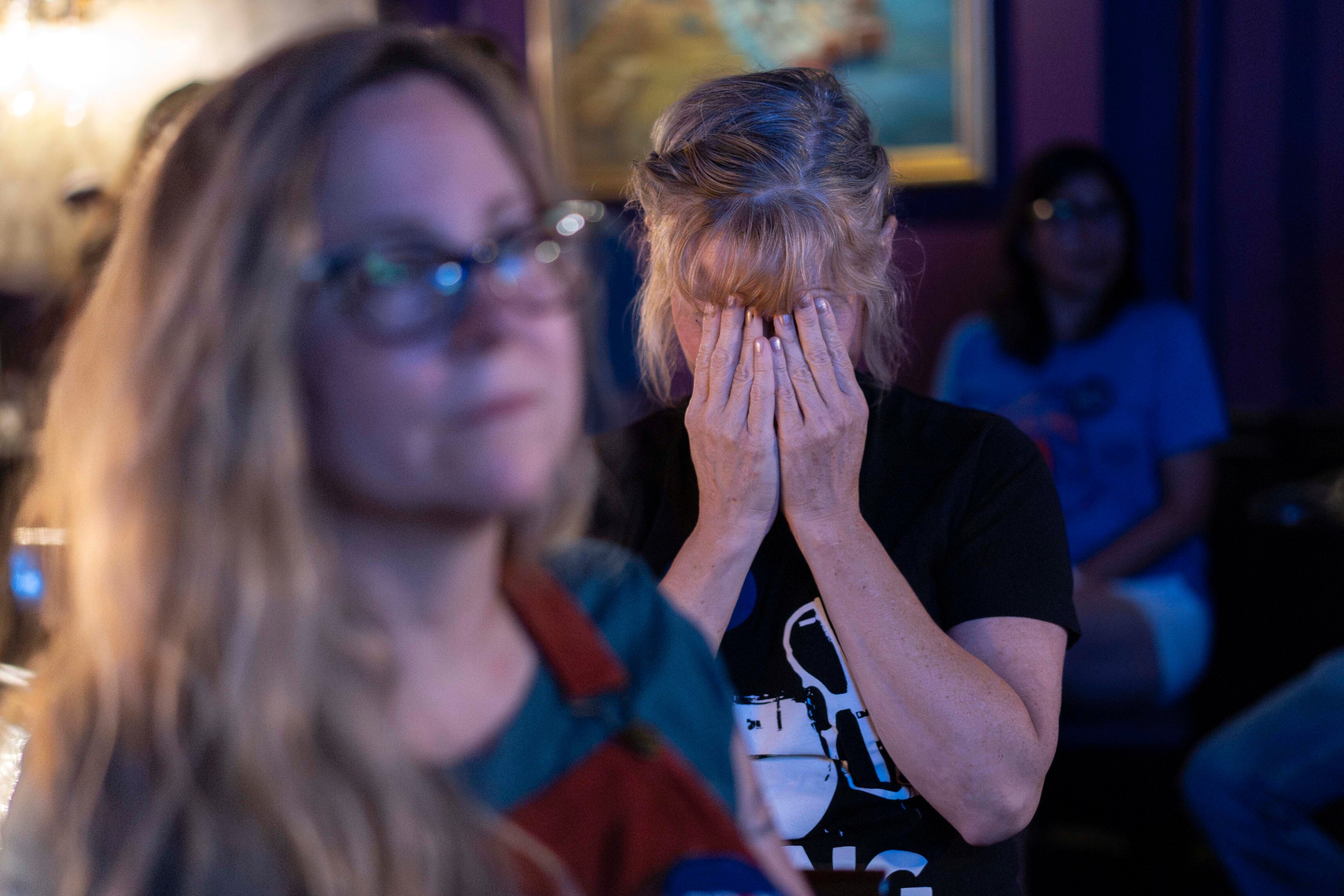 Tonya Morris, from Cincinnati, reacts during the presidential debate between Joe Biden and Donald Trump on June 27. The face-off was widely seen as a disastrous moment for the Biden campaign