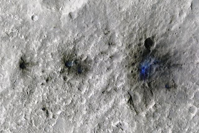 <p>First meteoroid impact detected by NASA’s InSight mission; the image was taken by NASA’s Mars Reconnaissance Orbiter using its High-Resolution Imaging Science Experiment (HiRISE) camera</p>