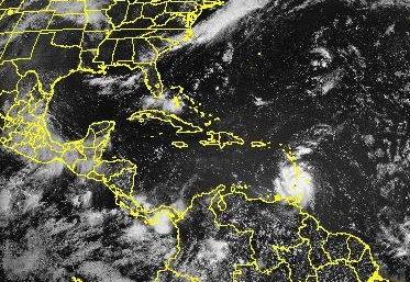Satellite imagery shows Hurricane Beryl making landfall on Carriacou Island late Monday morning, bringing 150 mph sustained winds