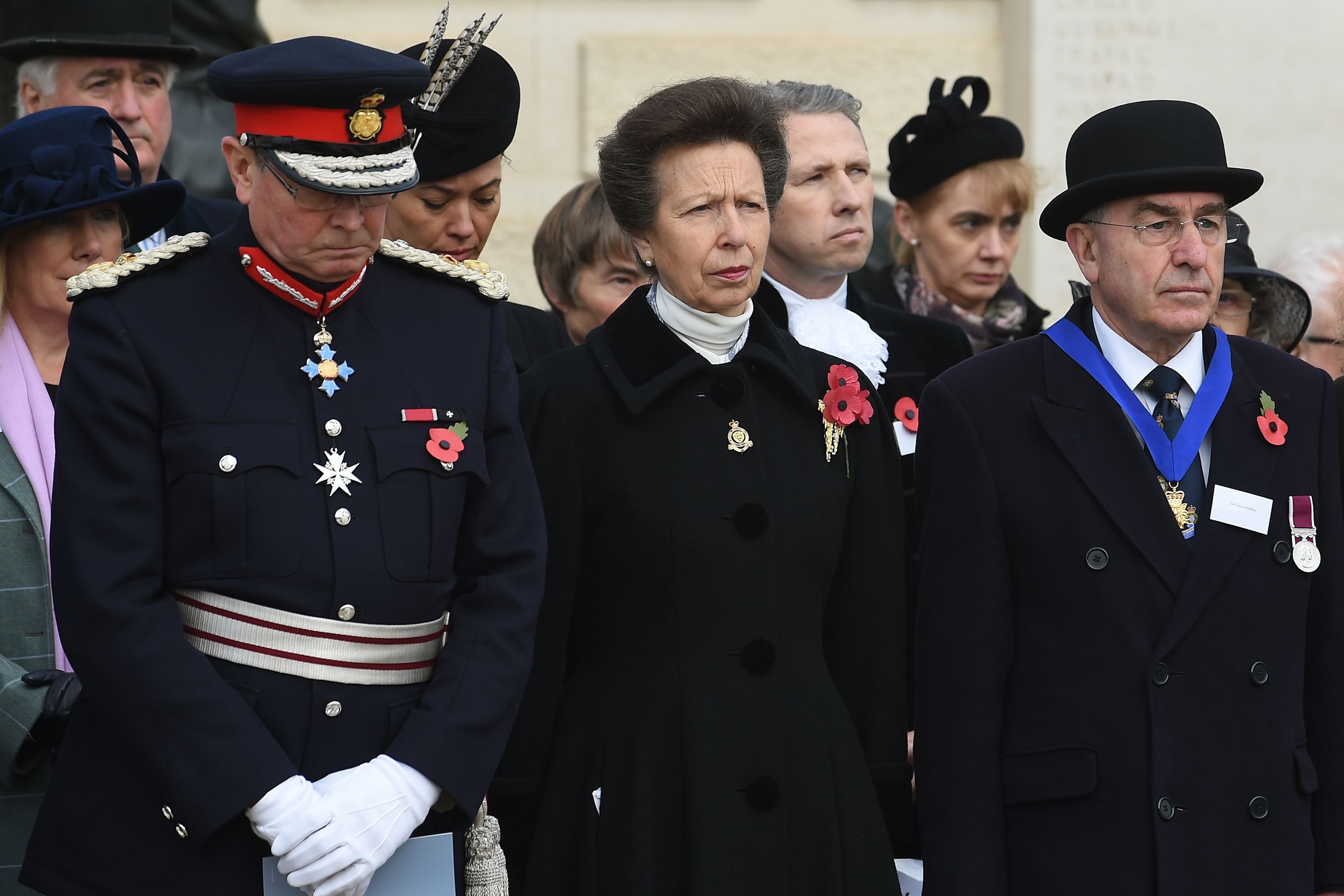 The Princess Royal in 2015 during a service at National Memorial Arboretum to mark Armistice Day, the anniversary of the end of the First World War (Joe Giddens/PA)