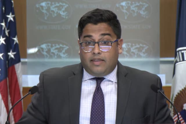 <p>State Department spokesman Vedant Patel was grilled by reporters at Monday’s briefing about Joe Biden’s debate performance, which has been raising alarm bells for Democrats all weekend </p>