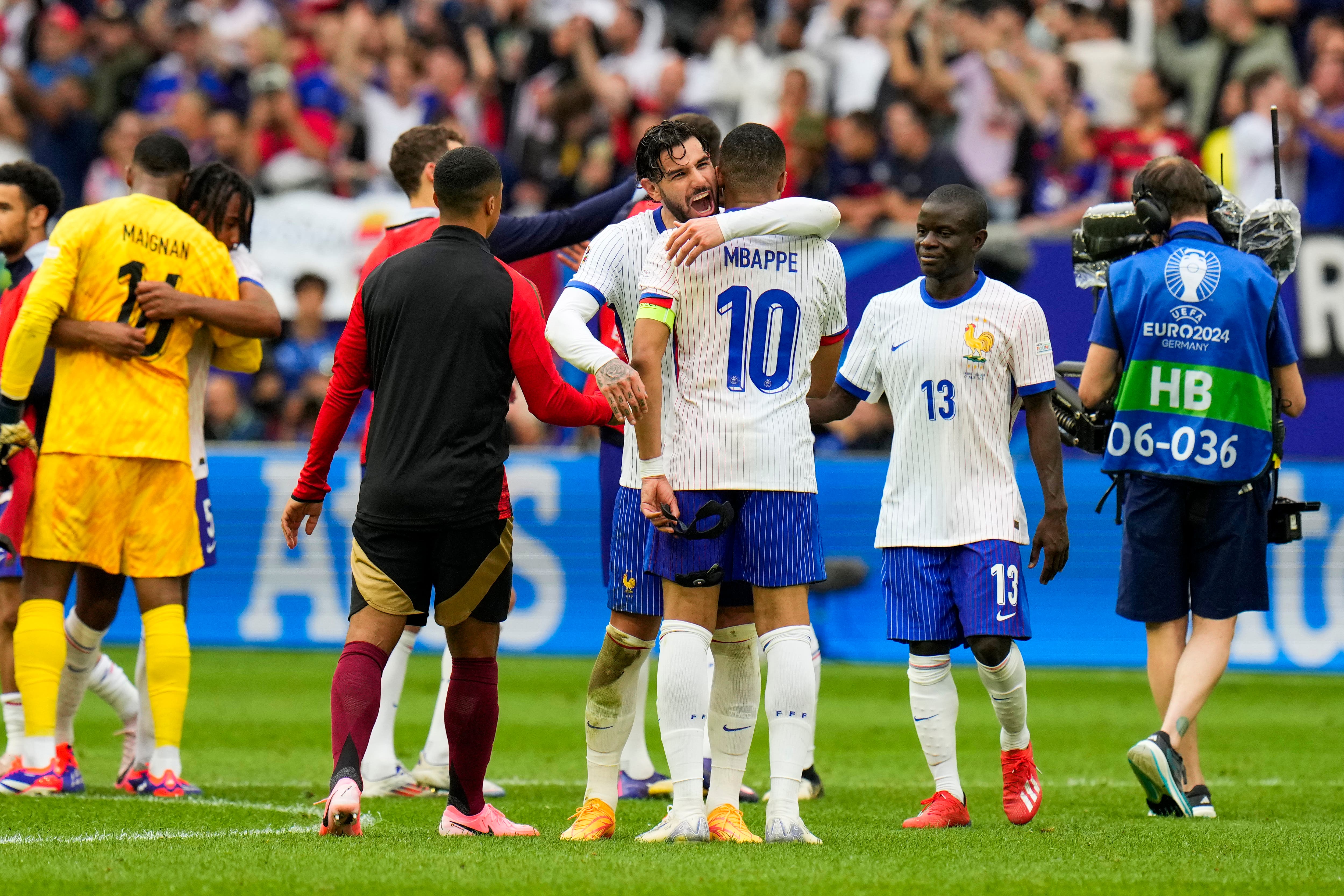 France reached the last eight thanks to a Belgium own goal (Hassan Ammar/AP)