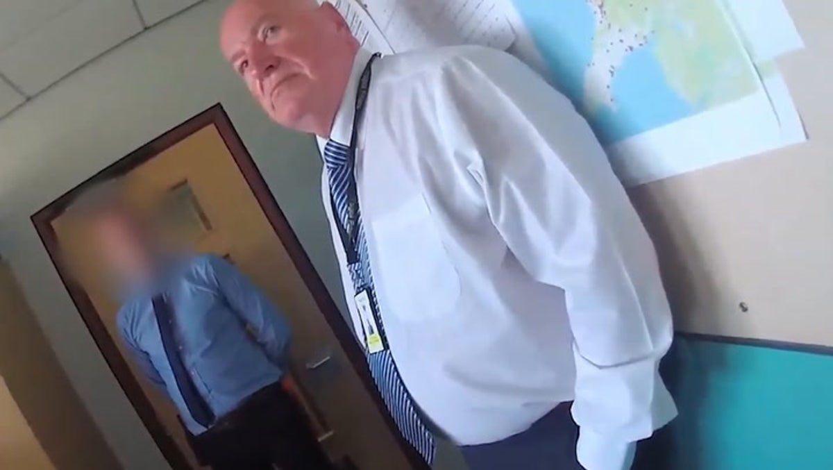 Watch moment paedophile headteacher Neil Foden is arrested at school