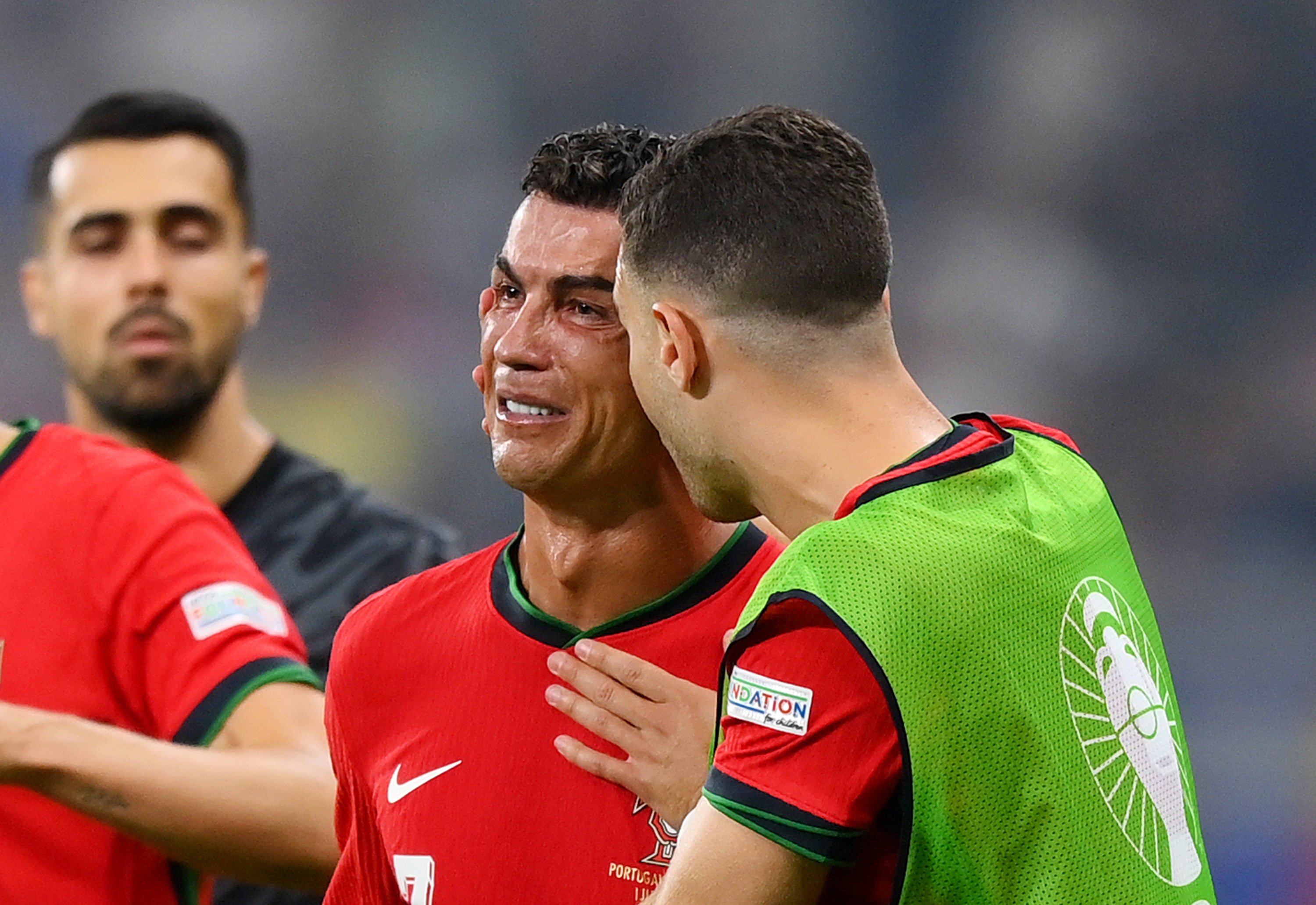 Cristiano Ronaldo weeps after missing a penalty in extra time