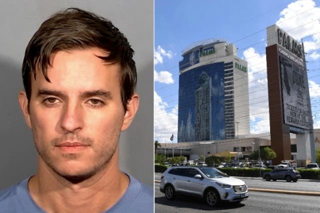 <p>Jason Kendall, 35, is accused of killing  Larissa Garcia inside a Palms casino hotel room in Las Vegas. Police say Kendall confessed and admitted to killing the escort after he ‘snapped’ </p>