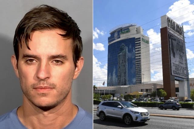 <p>Jason Kendall, 35, is accused of killing  Larissa Garcia inside a Palms casino hotel room in Las Vegas. Police say Kendall confessed and admitted to killing the escort after he ‘snapped’ </p>